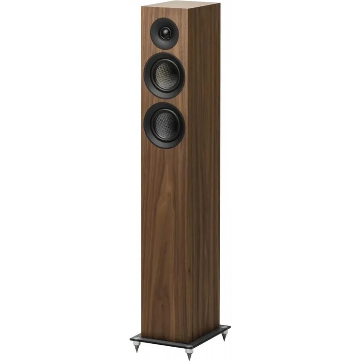 Pro-Ject Speaker Box 10 E Carbon, Standlautsprecher mit 4-Zoll-Tieftönern aus Carbon und Walnuss-Oberfläche
