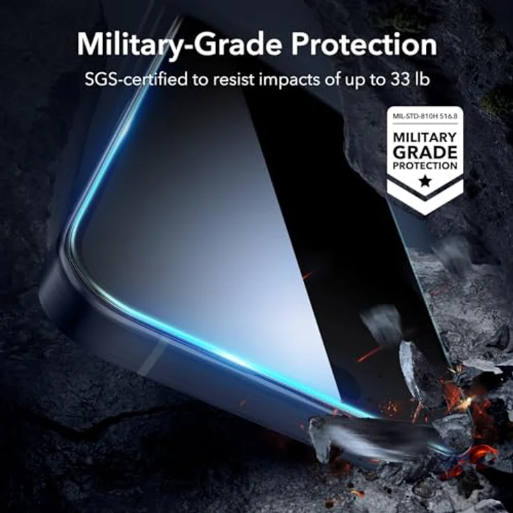 ESR Panzerglas für iPhone 15 Pro, gehärtete Displayschutzfolie 3 Stück, 9H Härte, HD klar, blasenfreies Anbringen, vollständiger Displayschutz – Bild 3