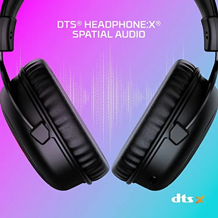 HyperX Cloud II Core Wireless - Gaming Headset for PC, DTS Headphone:X Spatial Audio, Memory Foam Ear Pads, Black – Bild 3