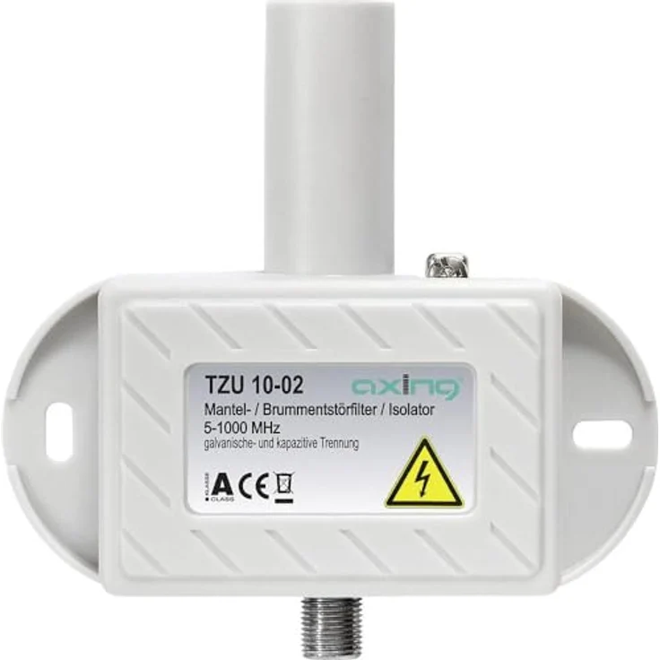 Axing TZU 10-02 Mantelstromfilter - Brumm-Entstör-Filter Class A (5-1000 MHz) F-Anschlüsse für Kabelfernsehen Radio DVB-T2 HD – Bild 2