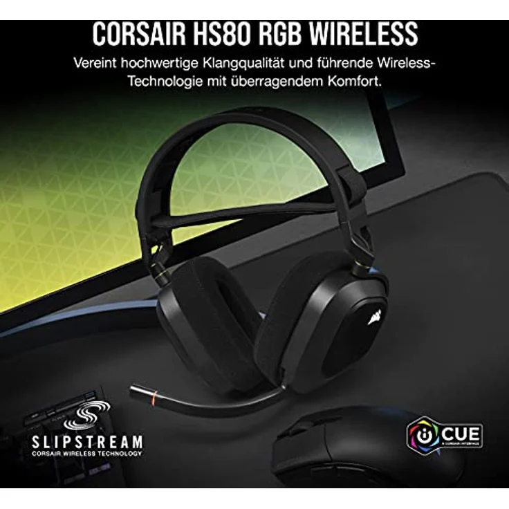 Corsair HS80 RGB WIRELESS Premium-Gaming-Headset Dolby Atmos PS4 PS5 PC Carbon – Bild 3