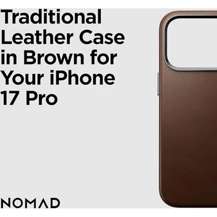 NOMAD Traditional Leather Case für iPhone 17 Pro, MagSafe-kompatible Echtleder-Schutzhülle, braun – Bild 10
