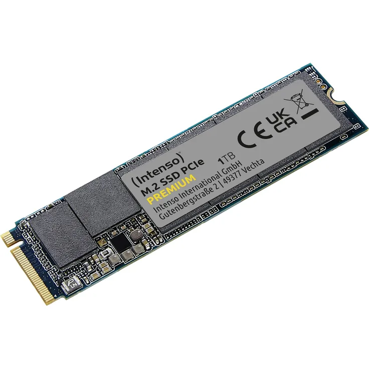 Intenso PCIe PREMIUM SSD 1TB M.2, PCie Gen3 x4, NVMe 1.3, 2100MB/s lesen, 1710MB/s schreiben