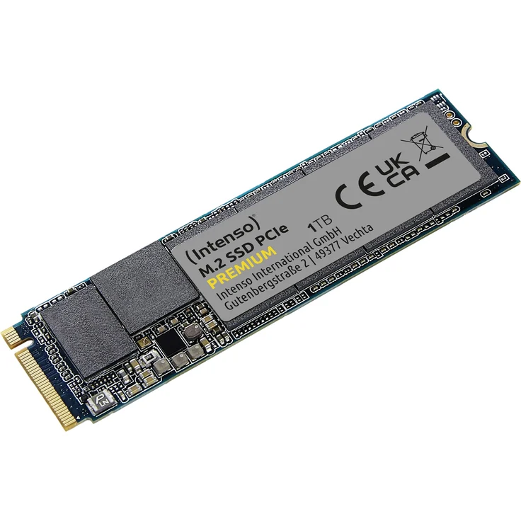 Intenso PCIe PREMIUM SSD 1TB M.2, PCie Gen3 x4, NVMe 1.3, 2100MB/s lesen, 1710MB/s schreiben