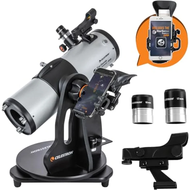 Celestron 22480 StarSense Explorer 114 mm Dobson-Tischteleskop, Smartphone-App-fähig mit StarSense-App, Echtzeitortung von Nebel, Planeten, etc. – iPhone/Android kompatibel – Bild 1