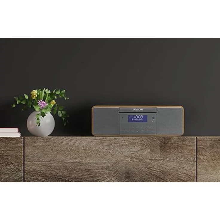 Sangean DDR-47BT All-in-One Kompakt-Anlage (DAB+-UKW-Tuner, Bluetooth, CD-MP3-Player, USB 2.0, SD-Kartenleser, AUX-In, Recording Funktion) inkl. Fernbedienung walnuss-grau – Bild 5