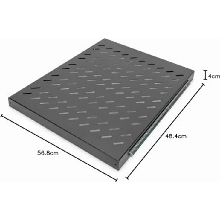 Digitus DN-19 TRAY-2-800SW, Ausziehbarer Fachboden für 19" Netzwerkschränke, RAL 9005 Schwarz, Tragfähigkeit bis 25 kg – Bild 7