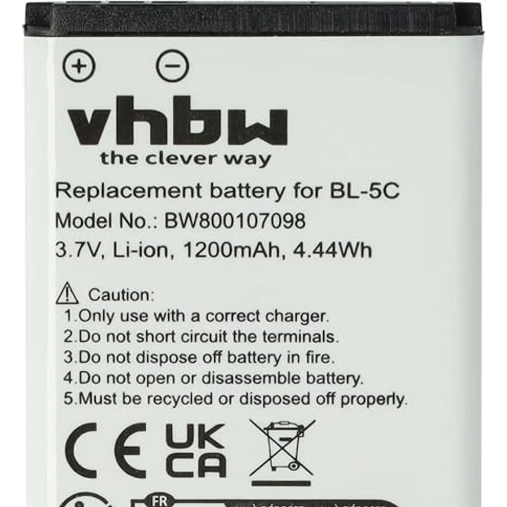 vhbw 1x Lithium-Ionen Akku kompatibel mit Techniradio DAB+ Radio, 1200 mAh, 3,7 Volt, wiederaufladbar – Bild 5