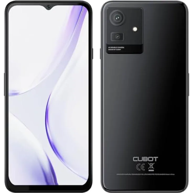 CUBOT Note 50 – 6,5-Zoll-HD+-Smartphone, 8 GB und 256 GB, 50 MP Dual-Kamera, 5200 mAh Akku, Android 13, OctaCore-Prozessor, Schwarz