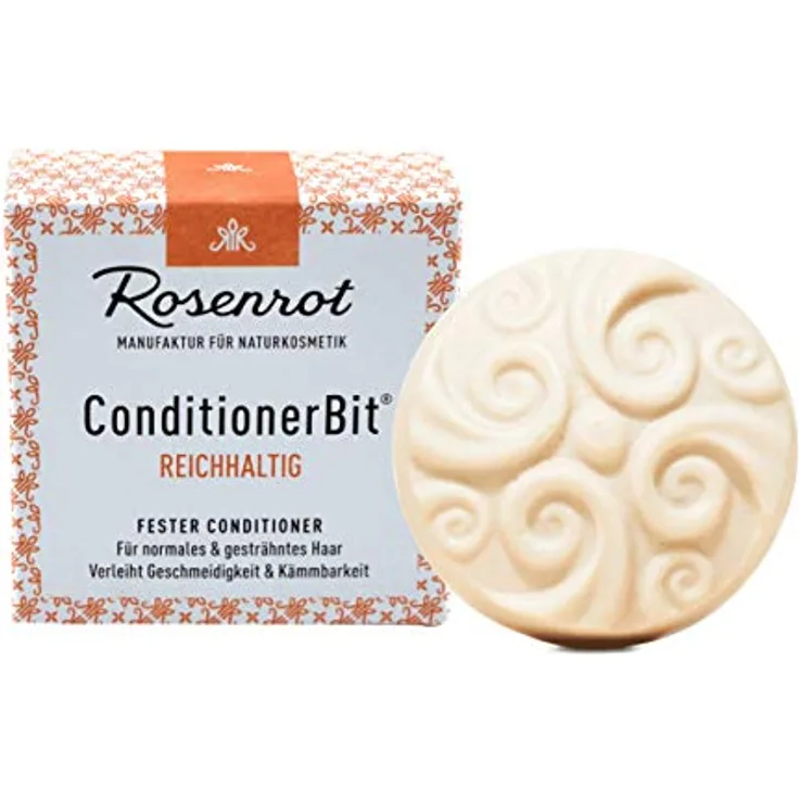 Rosenrot Naturkosmetik - ConditionerBit® Reichhaltig - Für normales & gesträhntes Haar - Vegan & biologisch abbaubar - Recyclingverpackung