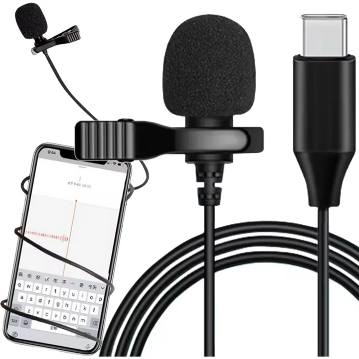 TronicXL Mikrofon 2 Stück USB-C Ansteckmikrofon (2-tlg), Smartphone Tablet Podcast Interview (schwarz) – Bild 1
