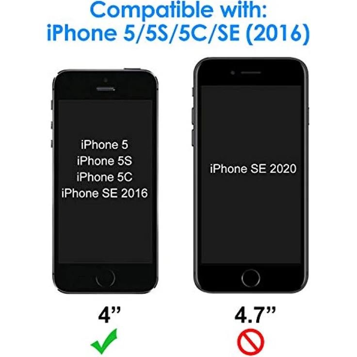 JETech Schutzfolie für iPhone SE 5s 5c 5 Panzerglas Gehärtetem Glas Displayschutz, 2 Stück – Bild 2