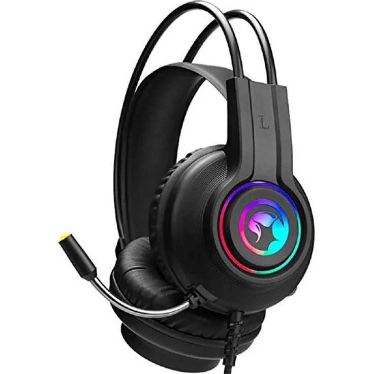 MARVO HG8935 Gaming Headset, Schwarz, USB kabelgebunden, Stereo, Over Ear mit RGB-Beleuchtung