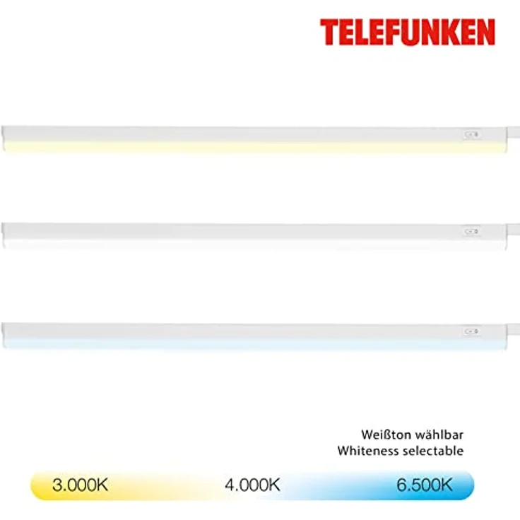 Telefunken - Led Unterbauleuchte 58,5 Cm, Küche, Led Leiste Küchenschrank, Werkstattlampe, Lichtfarbe Einstellbar, 9 W, 900 Lm, Weiß – Bild 4