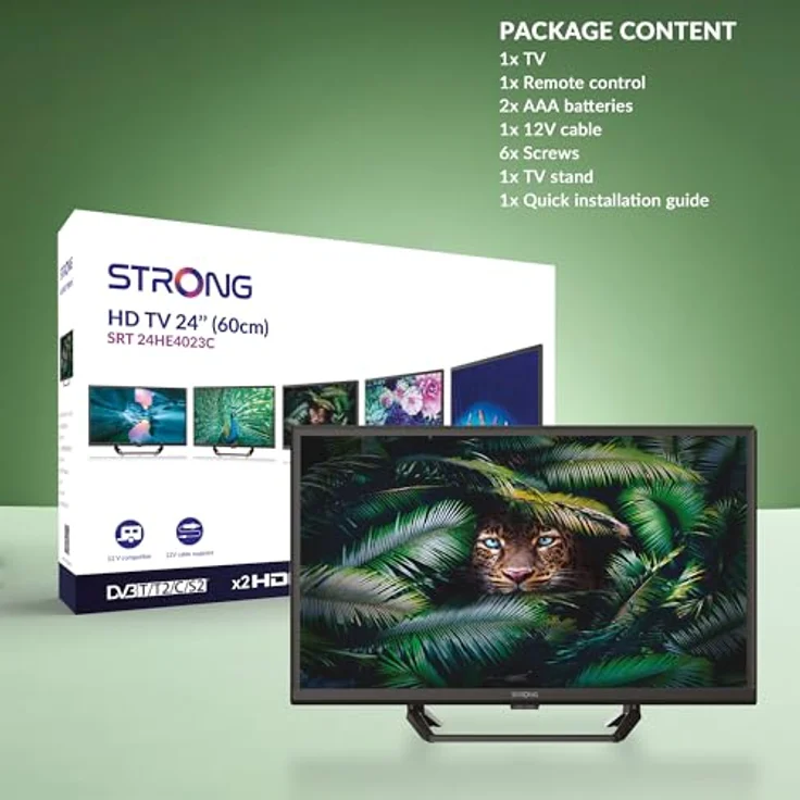 Strong SRT24HE4023C, 24 Zoll LCD-Fernseher in Schwarz mit HD-Ready Auflösung, 2 HDMI- und 1 USB-Anschluss, DVB-T2/S2/C Tuner – Bild 6