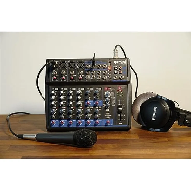 Gemini Sound GEM-12USB - Kompakter 12-Kanal-Analogmischer mit 4 Mic-Kanälen, 3 Band-EQ, USB-Wiedergabe von USB-Stick und Bluetooth-Streaming – Bild 2