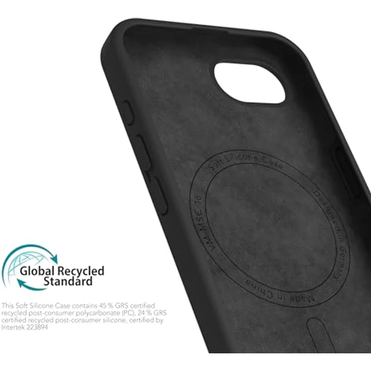 VONMÄHLEN Soft Silicone Case für iPhone 16e & MagSafe – Weiche Silikonhandyhülle aus 69% recycelten Materialien mit Mikrofaserfutter und Kamera-Displayschutz – Bild 5