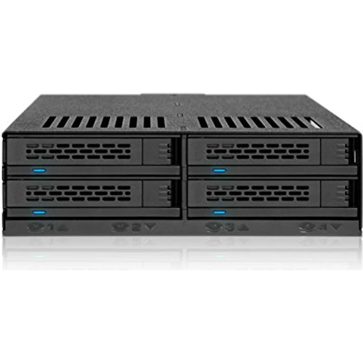 Icy Dock MB324SP-1B, HDD / SSD-Gehäuse für 4 x 2,5" SATA/SAS, Hot-Swap, schraubenlos, Schwarz – Bild 2