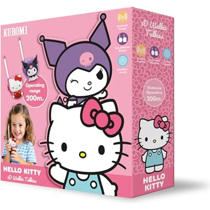 Kids Euroswan Hello Kitty und Freunde 3D Walkie Talkie, pink, für Kinder ab 3 Jahren, batteriebetrieben, robustes Design für zwei Spieler – Bild 4