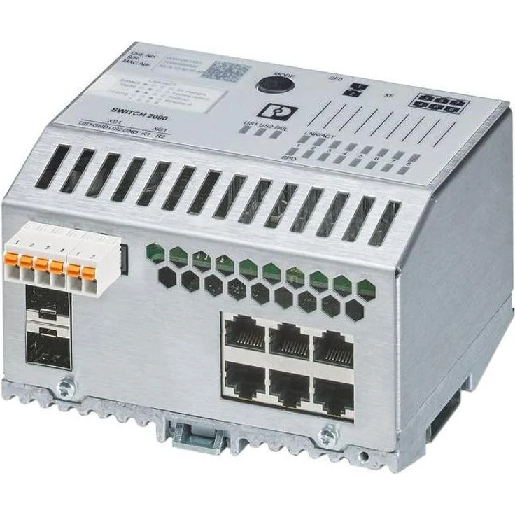 Phoenix Contact PHOE Industrial Ethernet Switch (8 Ports), unmanaged DIN-Rail Switch mit PROFINET Conformance-Class B und erweiteretem Temperaturbereich