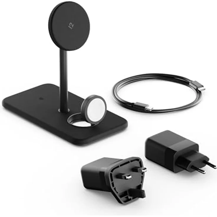 Twelve South Kabelloses Qi2 3-in-1 Ladegerät HiRise 3 Deluxe MagSafe-kompatibel, Schwarz - Ladeständer (15 W), Wireless Charger – Bild 9