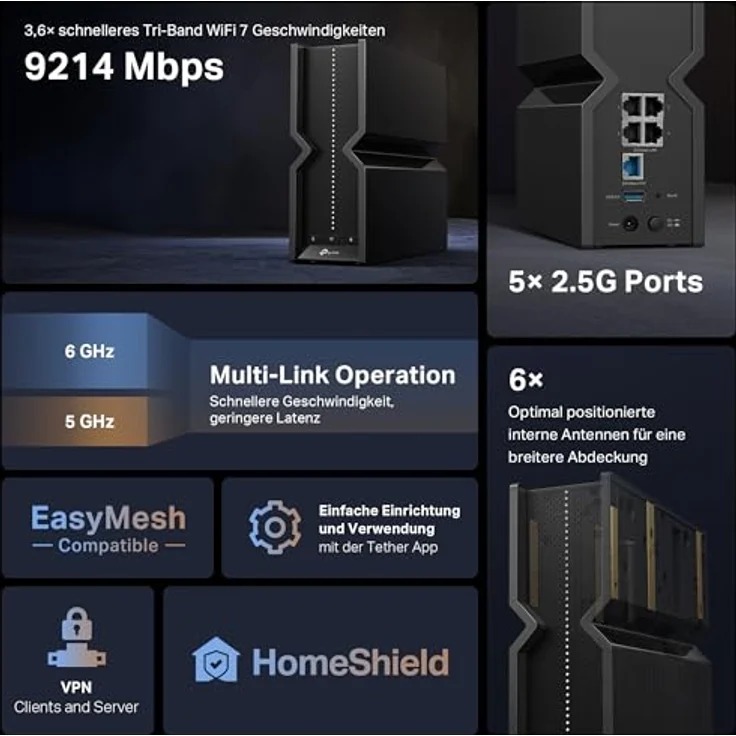 TP-Link BE550 Tri-Band Wi-Fi 7 Router – Bild 3