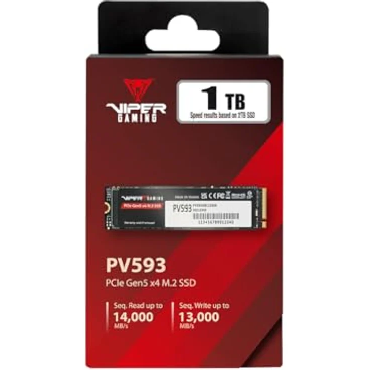 Patriot VIPER PV593, 1TB M.2 2280 PCIe Gen5 x4 SSD mit bis zu 14.000 MB/s, ideal für Gamer und Profis – Bild 4
