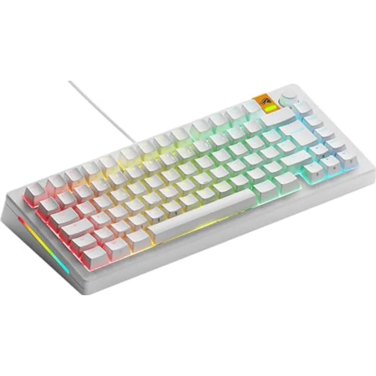 Glorious Gaming GMMK 3 HE: Rapid Trigger, 8k-Abrufrate, HE-Schalter, 75% Hot-Swap-Tastatur, modulares Dichtungssystem, Doubleshot-PBT-Tastenkappen, Deutsche QWERTZ - Weiß