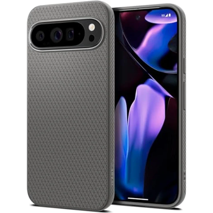 Spigen Liquid Air Hülle Kompatibel mit Google Pixel 9 Pro XL [Made for Google] -Marble Gray, Handyhülle mit Spider Web Stoßabsorption – Bild 1