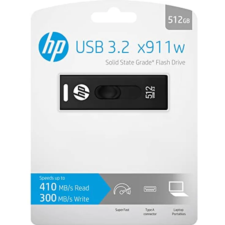 HP x911w USB SSD 3.2 Flash-Laufwerk 512GB, 410MB/s Lesegeschwindigkeit, 300MB/s Schreibgeschwindigkeit, Push-und Pull-Design – Bild 5