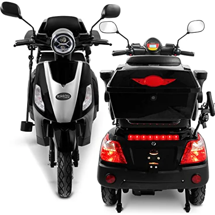 Rolektro E-Trike 25 V.3 Pro Dreirad Schwarz - 1000W Elektromobil - 70km Reichweite - herausnehmbarer Lithium Akku - Seniorenmobil mit Straßenzulassung – Bild 3