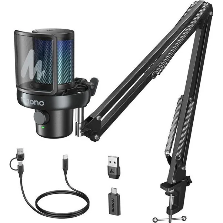 Maono DM40 S Pro, Mikrofon in Schwarz mit hochauflösendem Klang und professioneller Klangqualität