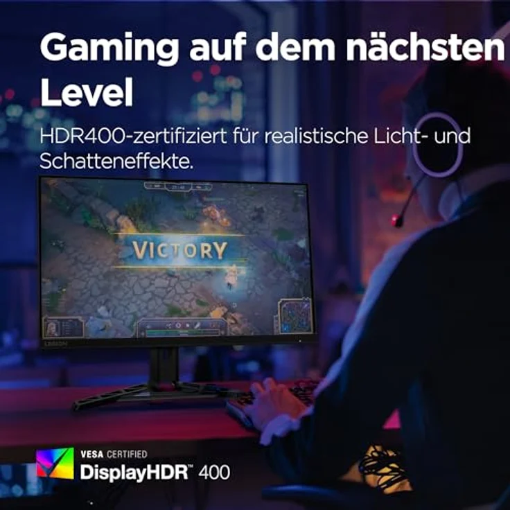 Lenovo Legion R27qe 27" QHD Gaming Monitor 2560x1440 180Hz 450 nits 0,5ms Reaktionszeit HDMI DisplayPort AMD FreeSync schwarz – Bild 4