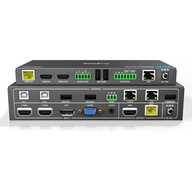 Purelink PT-PSW-42 4x2 4K Multiformat Presentation Switcher mit KVM, Scaler und HDBaseT bis 100m