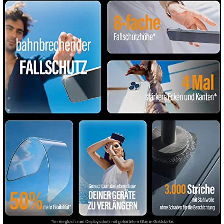 PanzerGlass™ 3-in-1 Schutz-Set für Apple iPhone 14 Pro Klare Bildschirmschutzfolie Apple iPhone 14 Pro Kratzresistent Schockresistent Antibakteriell Transparent 1 Stück(e) (B0402+2784) – Bild 3
