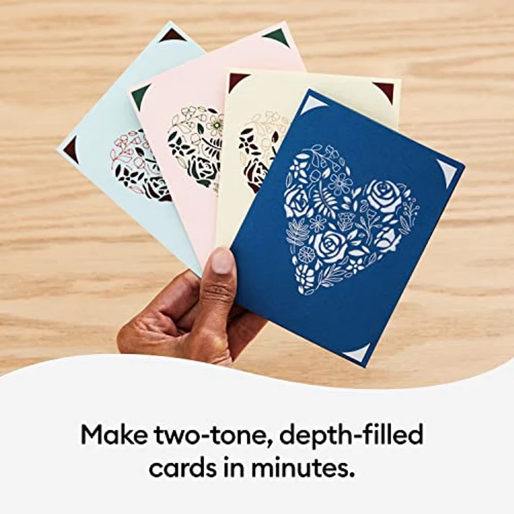 Cricut Insert Cards Princess R10, Kartenset in Tulpenblau und Puder, für personalisierte Grußkarten mit tiefenwirksamen Einlegern – Bild 3