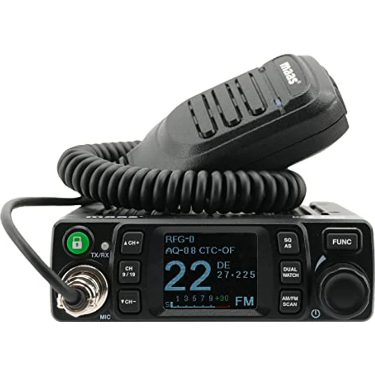 maas funk-elektronik importeur Funkgerät MAAS KCB-4000 CB Mobilfunkgerät, sprachgesteuertes Vox-Mikrofon, 12/24 Volt, großes LCD-Farbdisplay, Multinorm-Version, 6 pol. GDCH Anschluss, 4 Watt, Schwarz – Bild 2