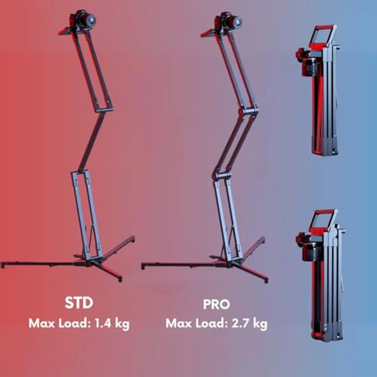 edelkrone StandPLUS Kamerastativ Knobless Flexibles Design - Tragbares Reisestativ für jeden Winkel - 1,4 kg Tragkraft Vogelaugenaufnahmen (Standard) – Bild 5