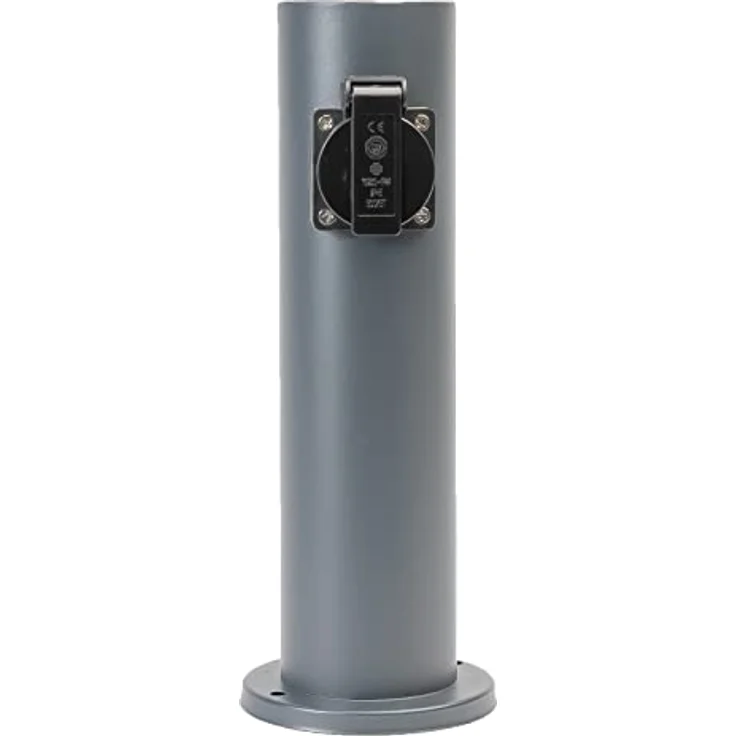 Grafner Edelstahl Design Gartensteckdose 2-Fach, 3600 Watt, IP44, anthrazit, witterungsbeständig mit selbstschließendem Klappdeckel, energiesparende Außensteckdose – Bild 3