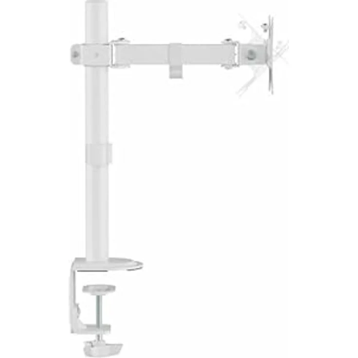 Equip 650166 17"-32" Gelenk-Monitor-Tischhalterung, weiß, Montagemöglichkeit: Klemme (10–85 mm) / Tülle (10–40 mm), Max. Tragkraft: 9Kg, Max. VESA: 100x100, Bildschirmdrehung: 360° – Bild 2