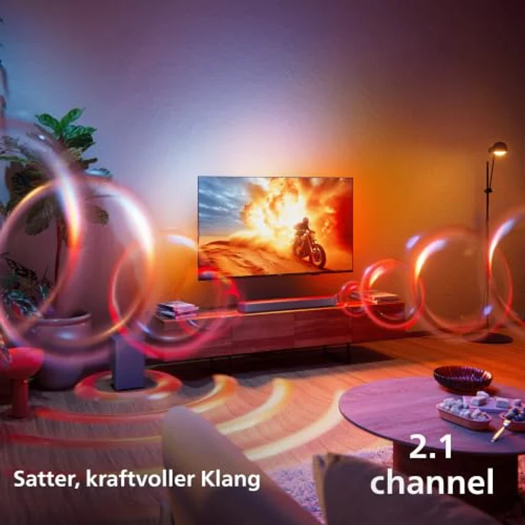 Philips TAB5601/10, 2.1 Soundbar mit Subwoofer, 145 W, Dolby Digital Plus, DTS Virtual:X, Intellisound, Bluetooth, HDMI ARC – Bild 3