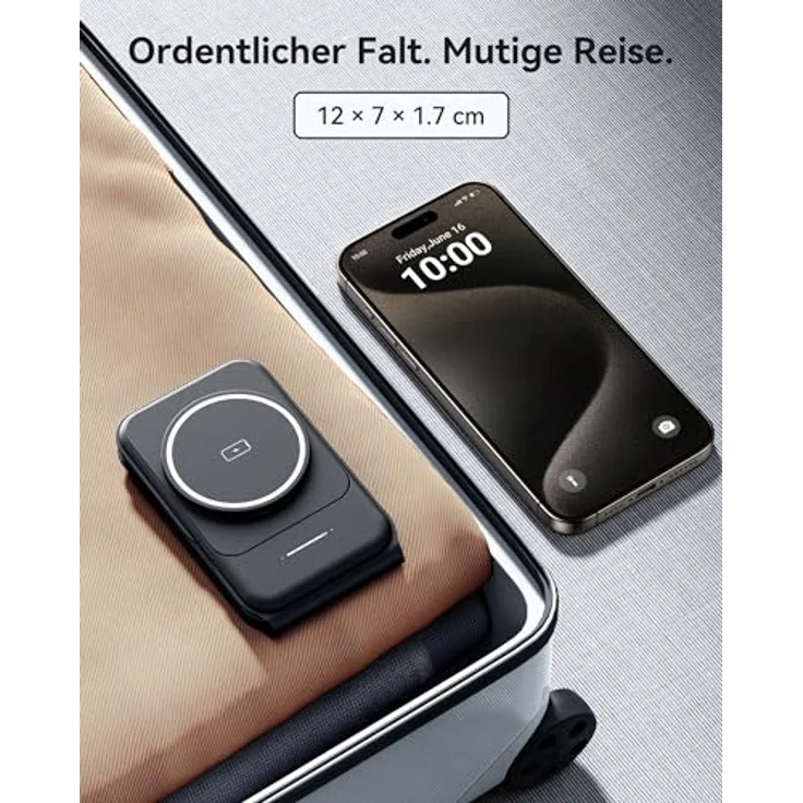 INIU 15W MagSafe Ladestation 3 in 1, Faltbares Wireless Charger Qi2-Zertifikat für iPhone 16/15/14/13/12, Apple Watch 9/8/7/6/SE, AirPods 4/3/Pro 2 (mit 20W Adapter und USB-C-Kabel) – Bild 4