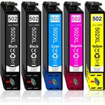 Druckerparadies 5er Pack Druckerpatronen 502 502XL kompatibel mit Epson XP-5100 Tintenpatrone (5-tlg) - Farbintensive Tintenpatronen für brillante Druckergebnisse