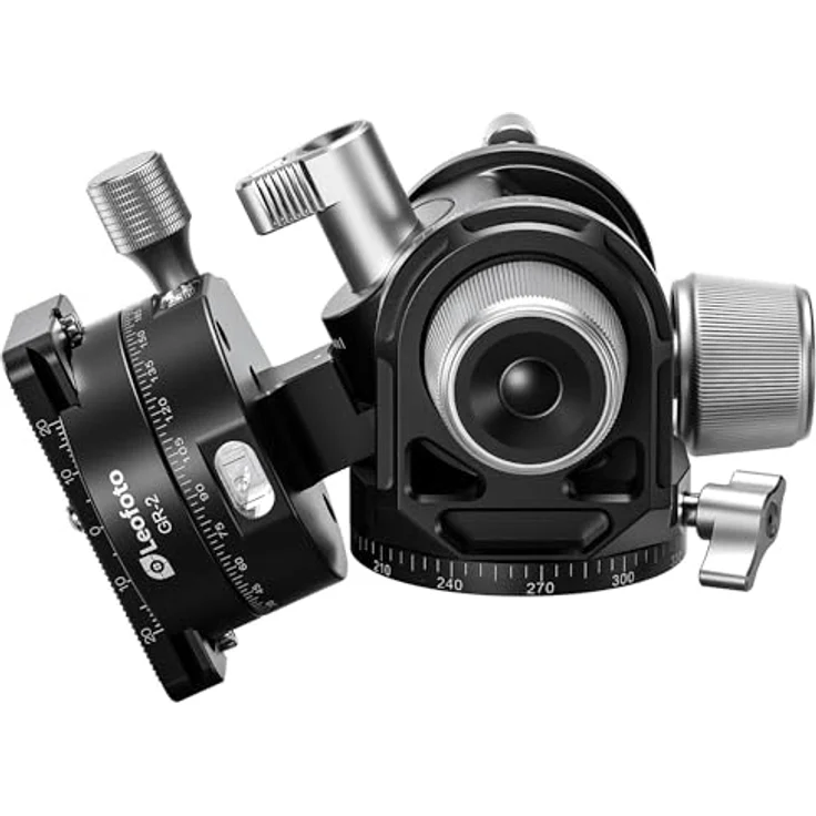 Leofoto G4 Pro Getriebeneiger, Stativkopf mit 3-Achsen Feineinstellung und Panorama-Funktion, inkl. Schnellwechselplatte NP-60 und Wasserwaage – Bild 3