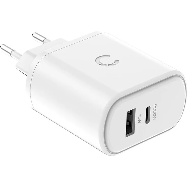 Cygnett PowerPlus 32W USB-C PD Dual Port Wall Charger - EU White