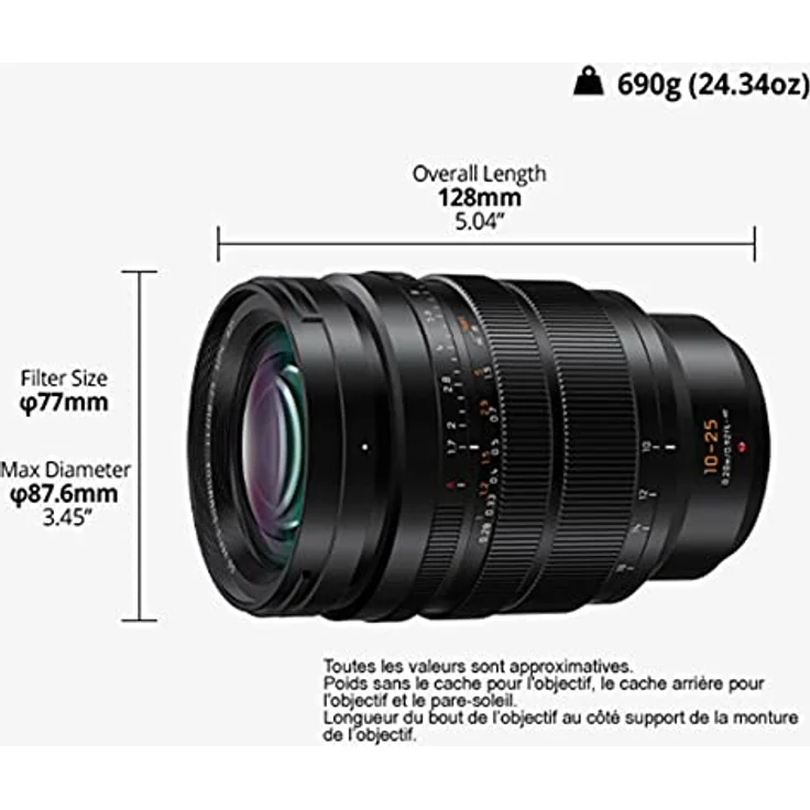 H-X1025E Leica DG Objektiv, Superweitwinkelzoom, 20-50mm (KB), F1.7, Staubschutz, Spritzwasserschutz, Kälteschutz – Bild 3