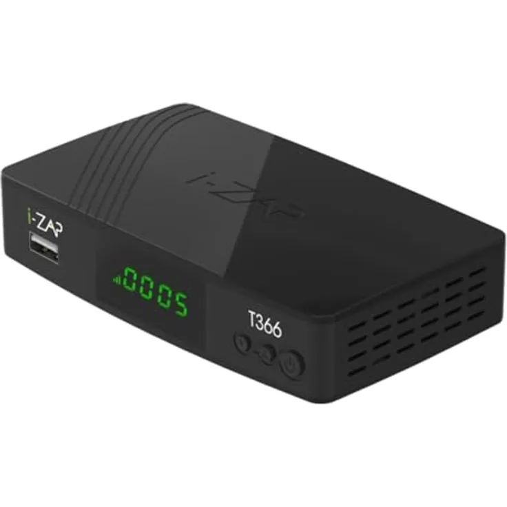TIVUSAT T366, DVR Digital TV Receiver mit 2 Kanälen, Composite Video, 2 USB-Anschlüssen, schwarz, 222 Gramm