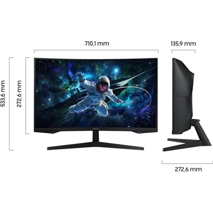 Samsung Odyssey G55C (32“) QHD Gaming Monitor, 32" Schwarz – Bild 2