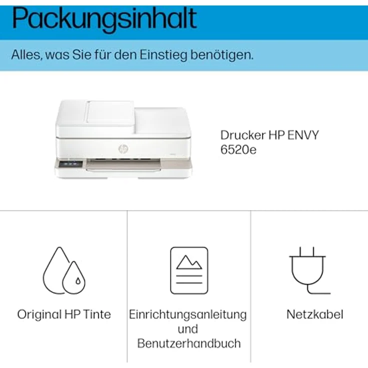HP ENVY 6520e, Multifunktionsdrucker mit 6 Monaten gratis HP Instant Ink, Wi-Fi, Mobiler Faxversand, Touchscreen, inkl. automatischem Vorlageneinzug - Schwarz – Bild 5