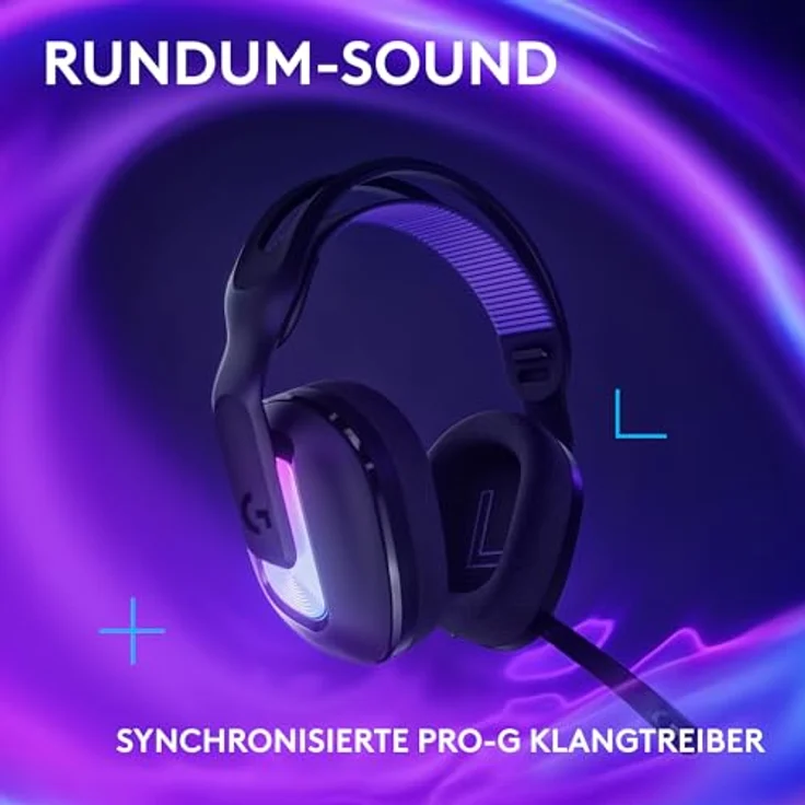 Logitech G G522 LIGHTSPEED, kabelloses Gaming-Headset mit LIGHTSYNC RGB, Mikrofon, 48-kHz-Audio, Tri-Konnektivität, USB-A auf USB-C – Schwarz – Bild 4